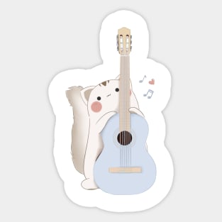 Cat and guitar Sticker